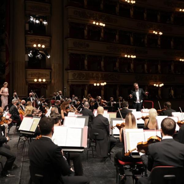 Gatti e l'Orchestra dell'Accademia Nazionale di Santa Cecilia (Foto Brescia e Amisano)