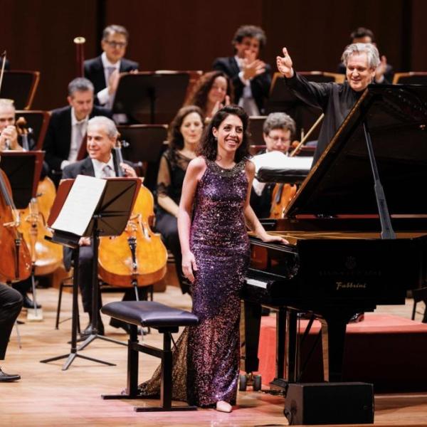Beatrice Rana e Antonio Pappano (Foto Musacchio e Ianniello)