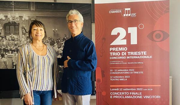 Il direttore artistico Fedra Florit e il M° Pietro Serafin, docente del Conservatorio G. Tartini 21° Concorso internazionale “Premio Trio di Trieste”
