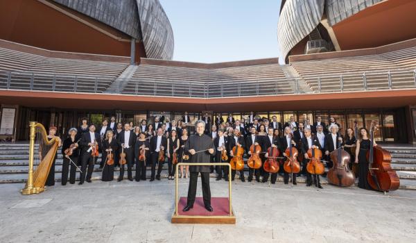 Pappano e l'Orchestra dell'Accademia Nazionale di Santa Cecilia nella cavea dell'Auditorium Pappano e l'Orchestra dell'Accademia Nazionale di Santa Cecilia nella cavea dell'Auditorium