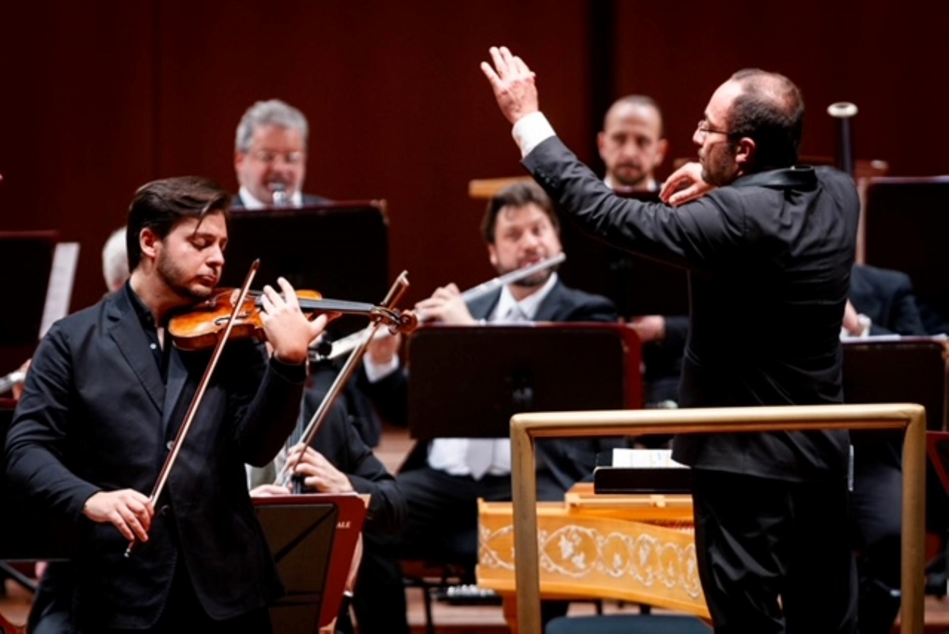 Riccardo Minasi, Andrea Obiso - Orchestra  di Santa Cecilia (foto ANSC © Musa)