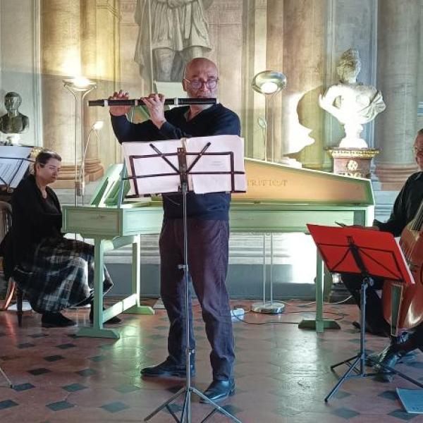 Auser Musici durante la prova generale nella Villa di Corliano (foto di Paolo Scarnecchia)