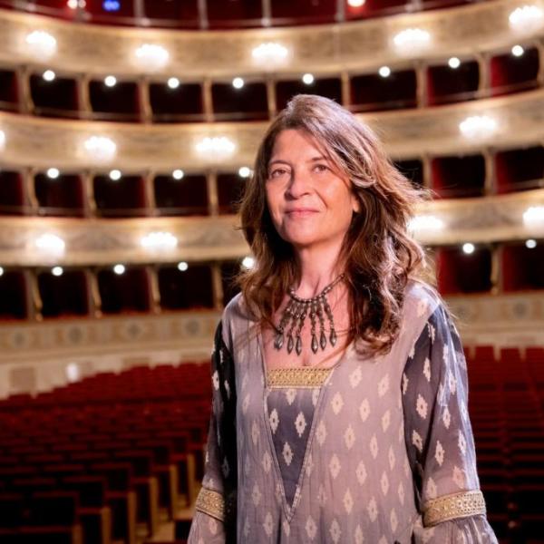 Maria Pia De Vito al Teatro Donizetti di Bergamo (foto Gianfranco Rota - Bergamo Jazz)