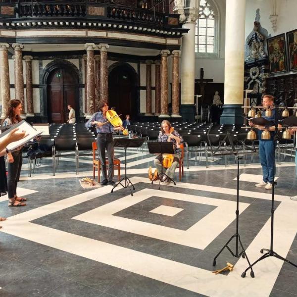 Per-Sonat nella Sint-Pauluskerk durante la prova (foto di Paolo Scarnecchia)