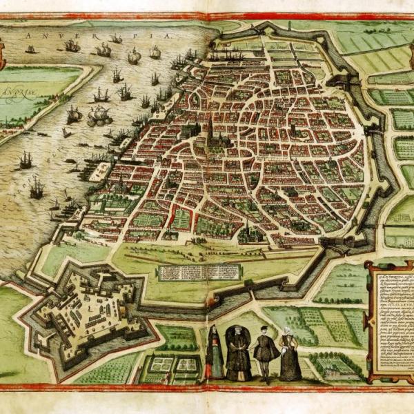 Vista di Antverpia in Civitates orbis terrarum, Braun and Hogenberg 1572-79