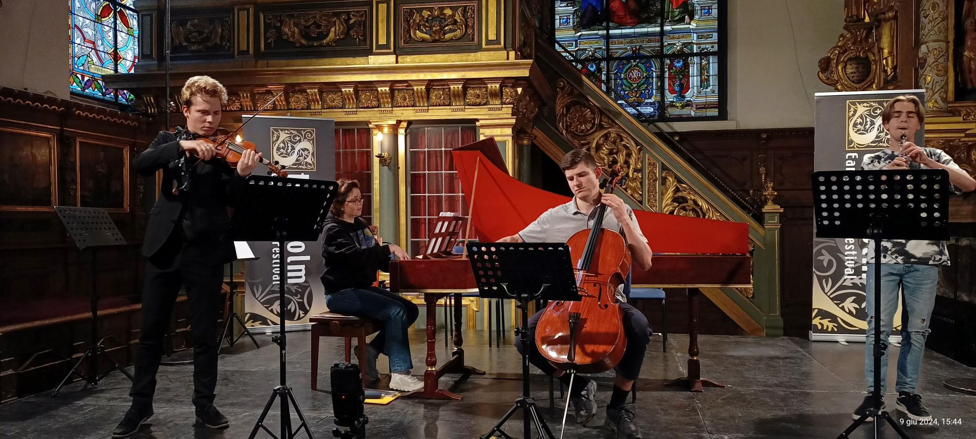 Terra Barocca - S. Havryliuk, A. Ivanyushenko, M. Rymar e S. Syvokhip durante le prove (foto di P. Scarnecchia)