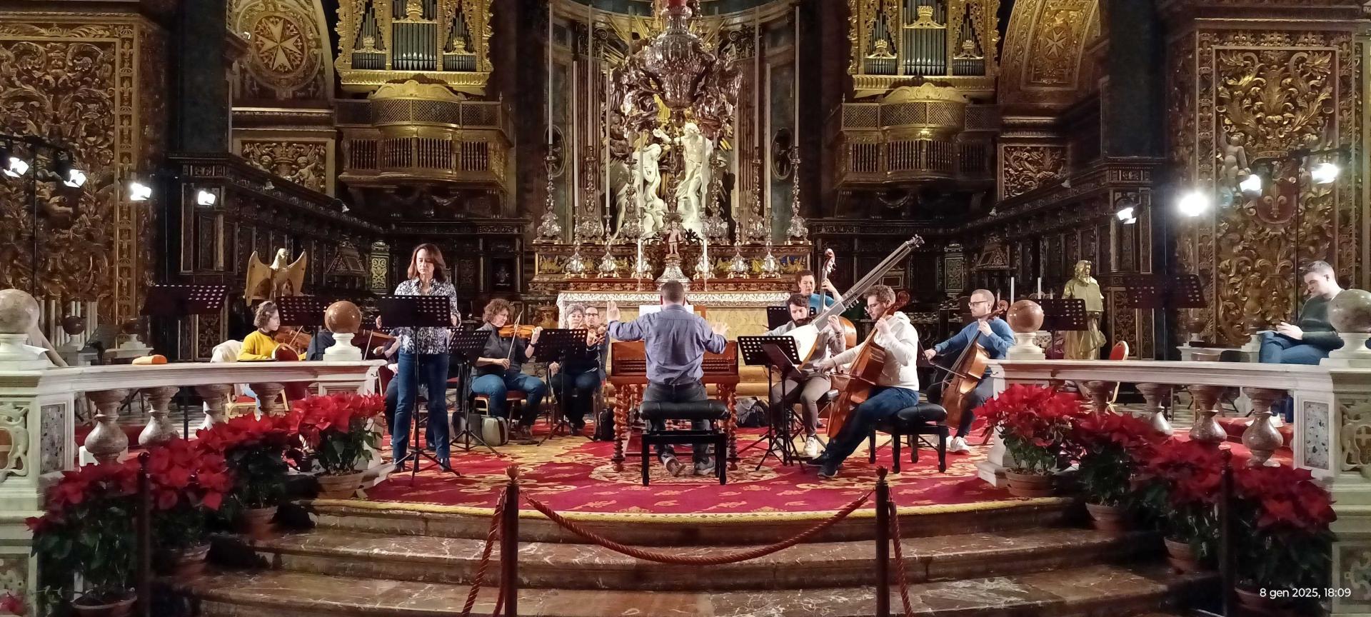 Valletta Baroque Ensemble durante la prova (foto di Paolo Scarnecchia)